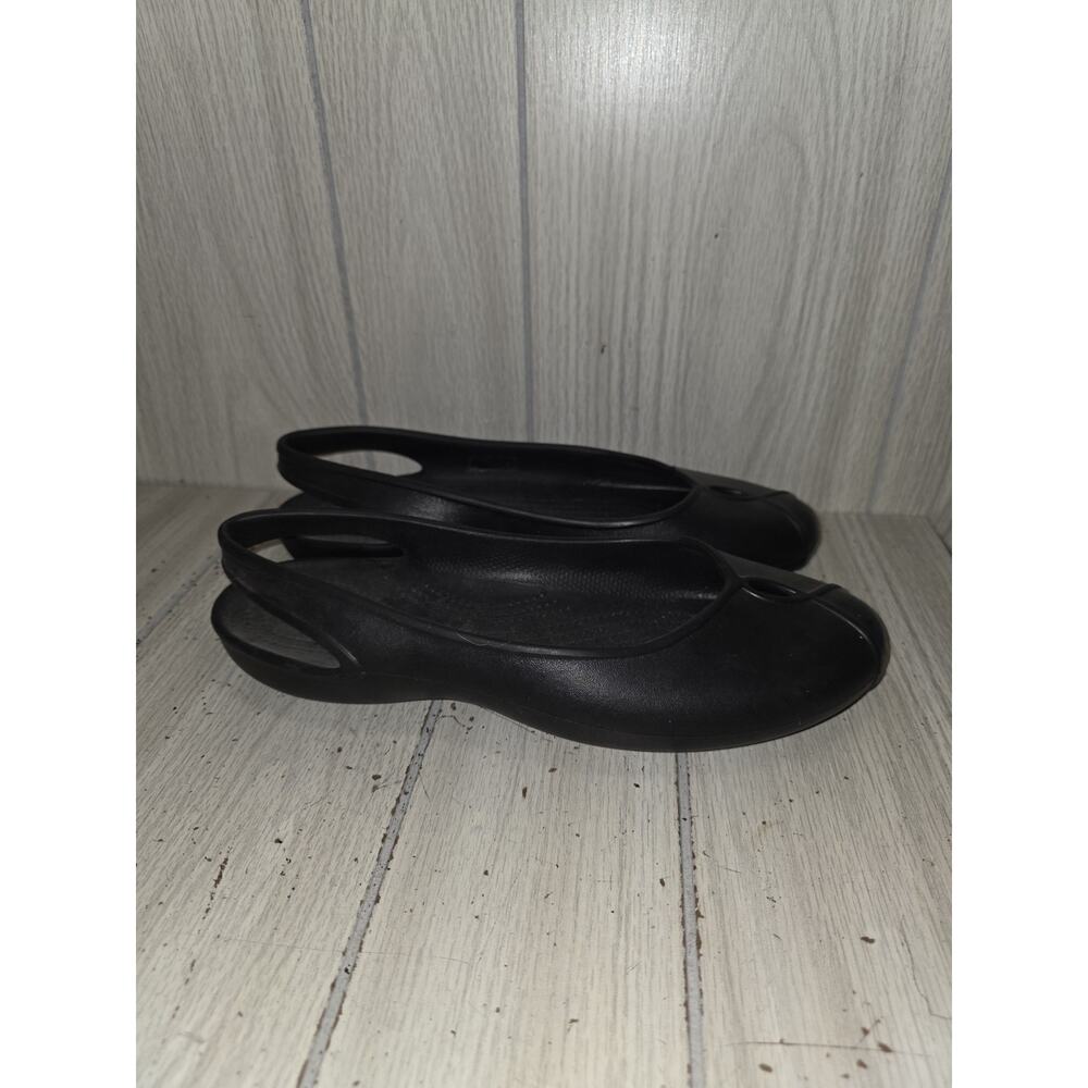 Crocs Women's Black Kaddie Ballet Flats Slip-On Shoes Size 11 Laser Cut Comfort